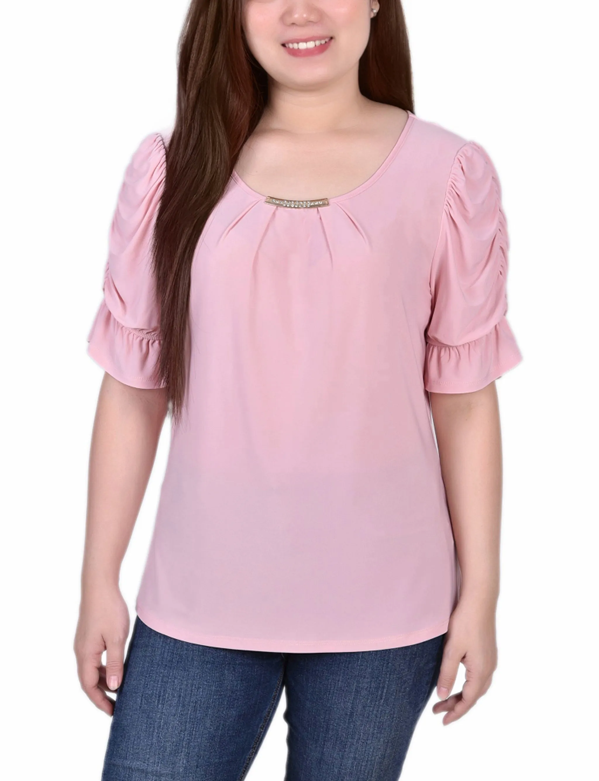 Elbow Cuffed Sleeve Hardware Top