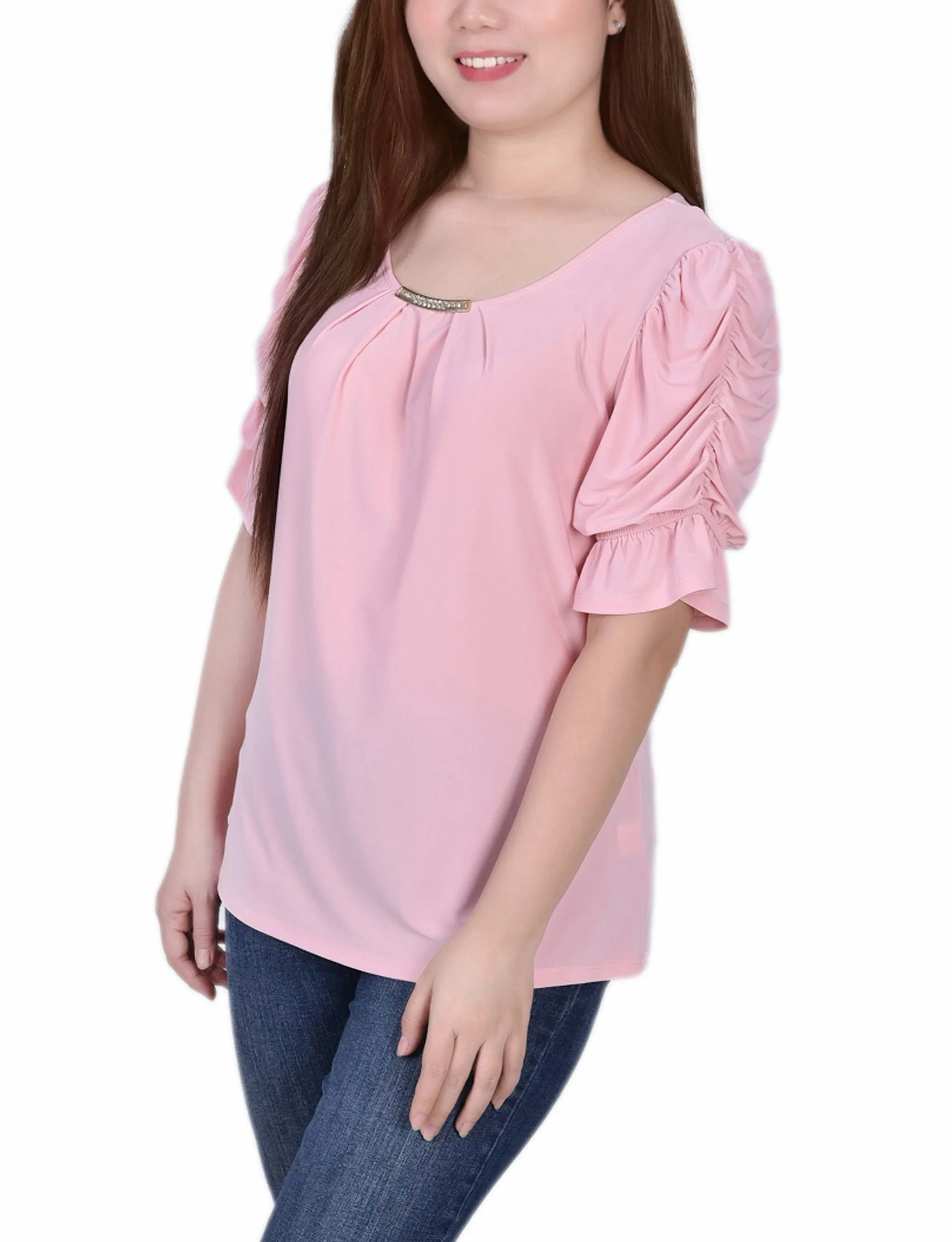 Elbow Cuffed Sleeve Hardware Top