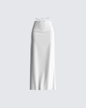 Etta White Ruched Back Skirt