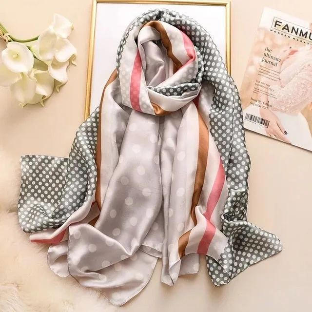 Fashion Silk Scarf Printed Bandana Shawl #LZ241