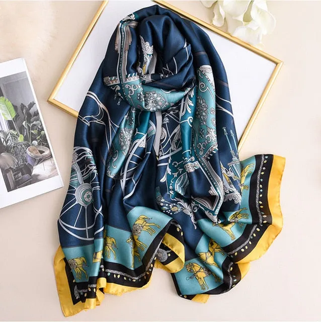 Fashion Silk Scarf Printed Bandana Shawl #LZ241