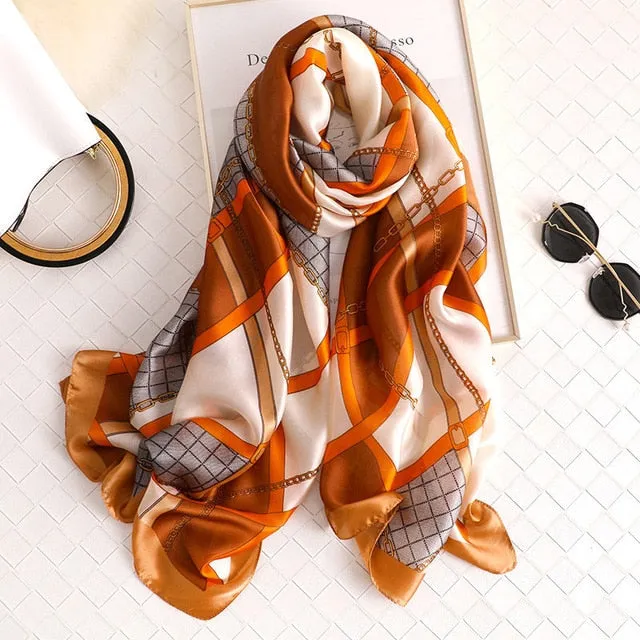 Fashion Silk Scarf Printed Bandana Shawl #LZ241