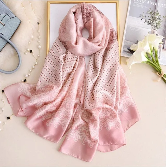 Fashion Silk Scarf Printed Bandana Shawl #LZ241