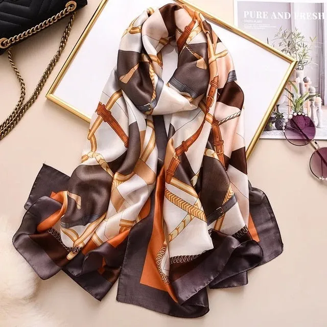 Fashion Silk Scarf Printed Bandana Shawl #LZ241