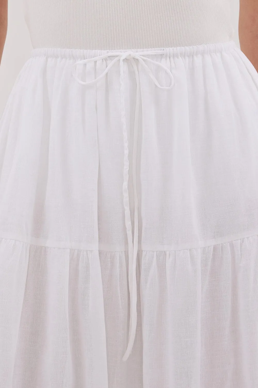 FLETCHER WHITE TIRERED MAXI SKIRT