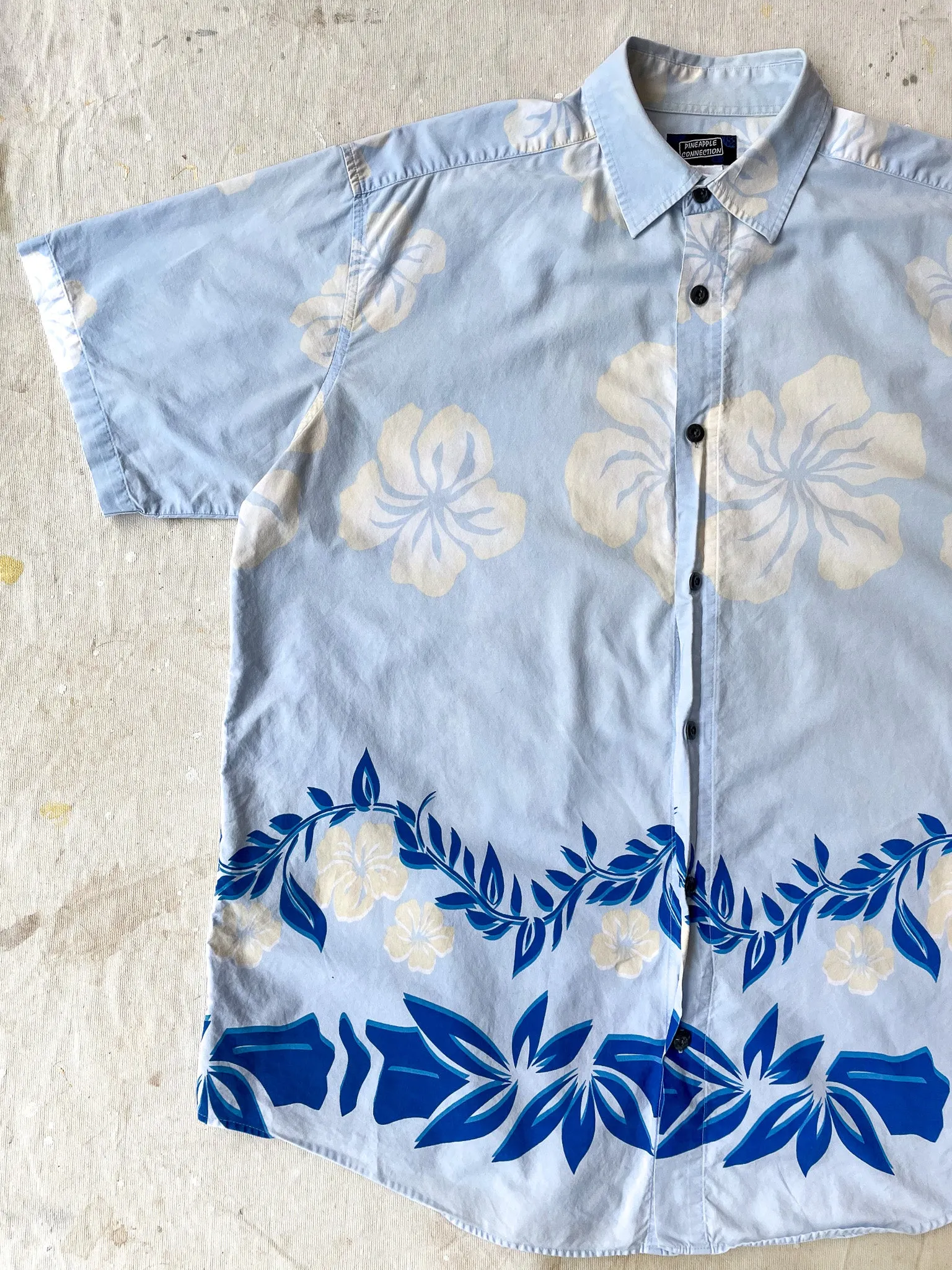 Floral Border Hawaiian Shirt—[XL]