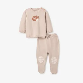 Fox Sweater & Footed Pant Set