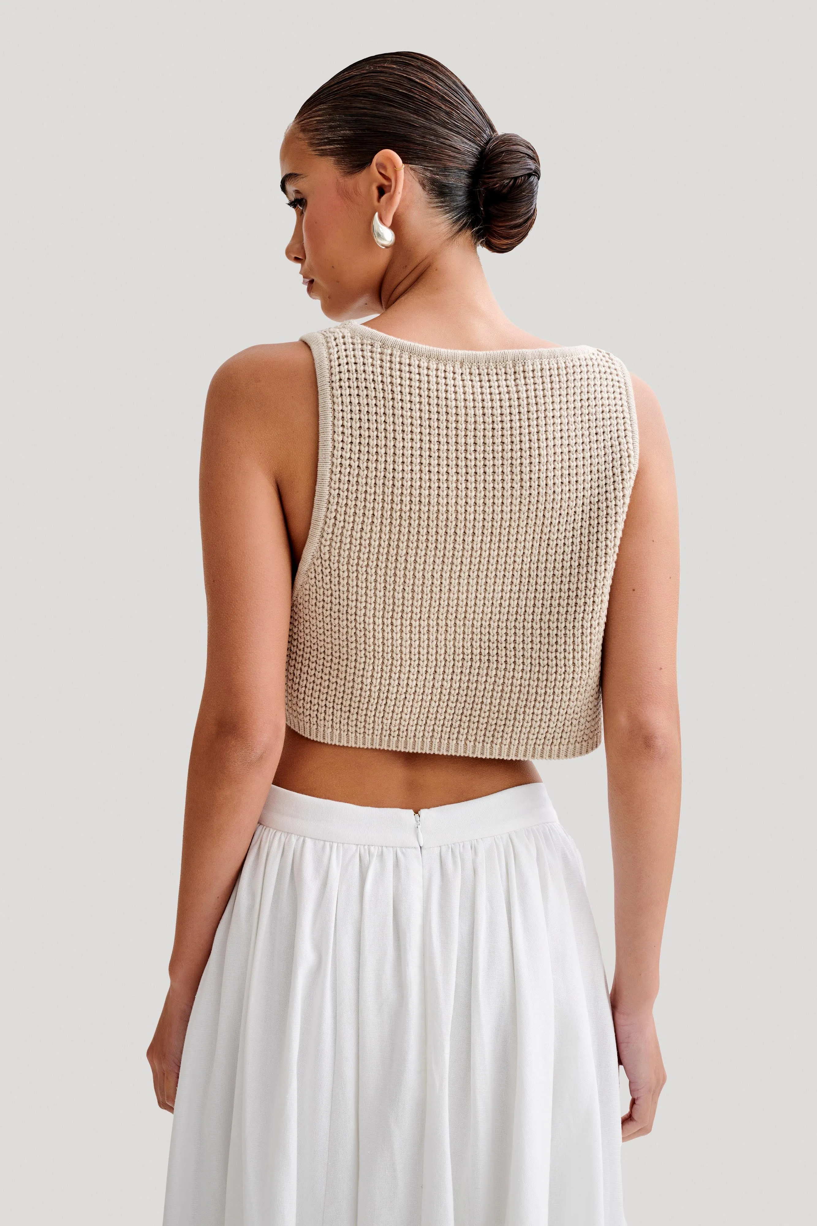 Gianni Sleeveless Knit Top - Natural