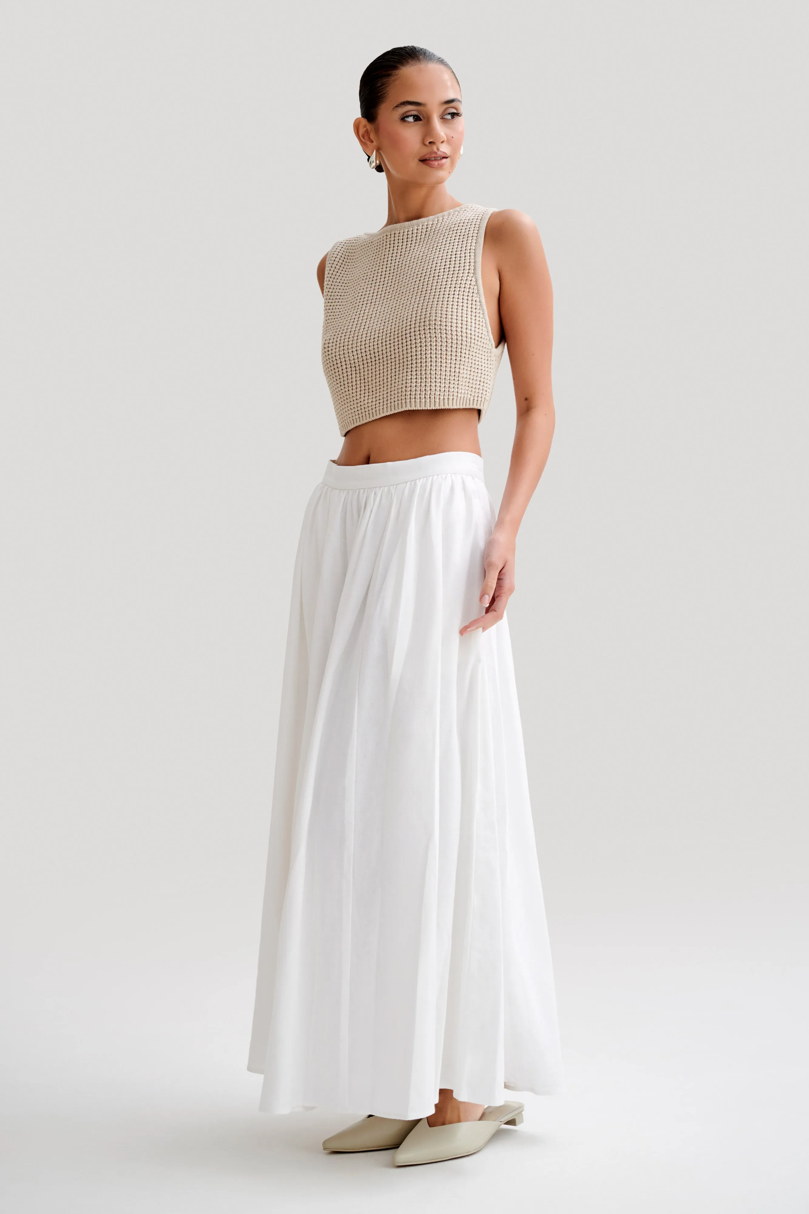 Gianni Sleeveless Knit Top - Natural