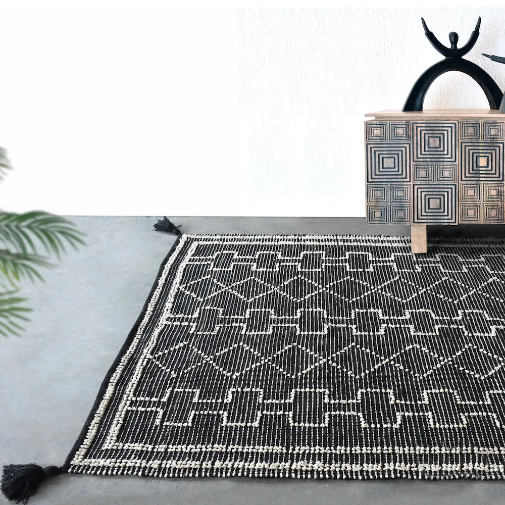 Ginnie Black and White Tribal Rug