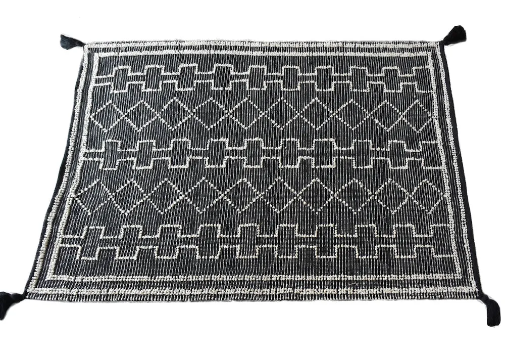 Ginnie Black and White Tribal Rug