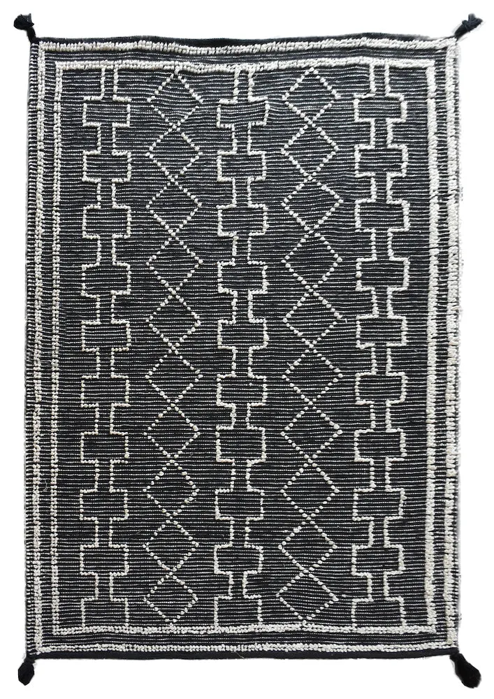 Ginnie Black and White Tribal Rug