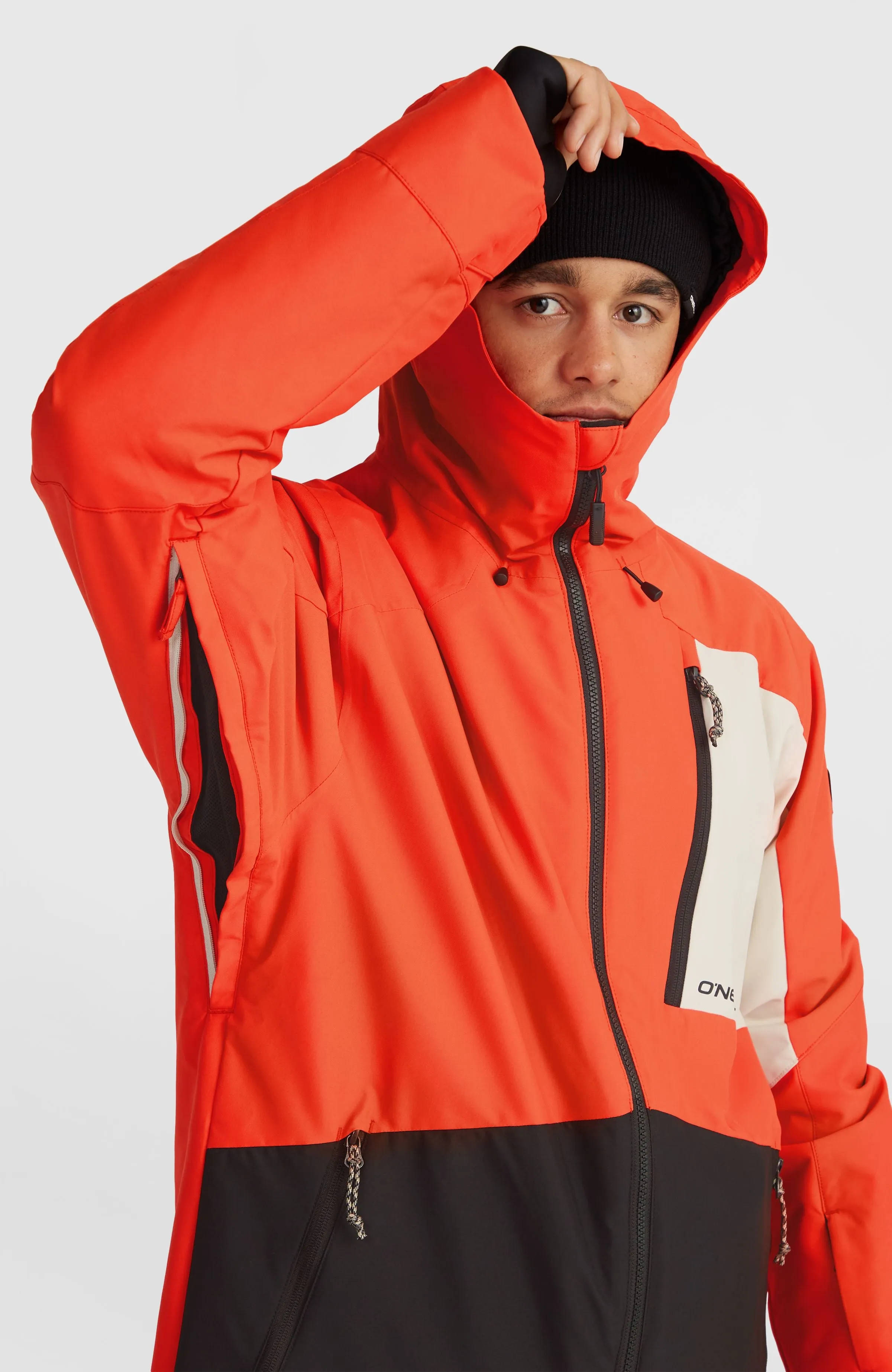 Hammer Block Snow Jacket | Paprika Flame Colour Block