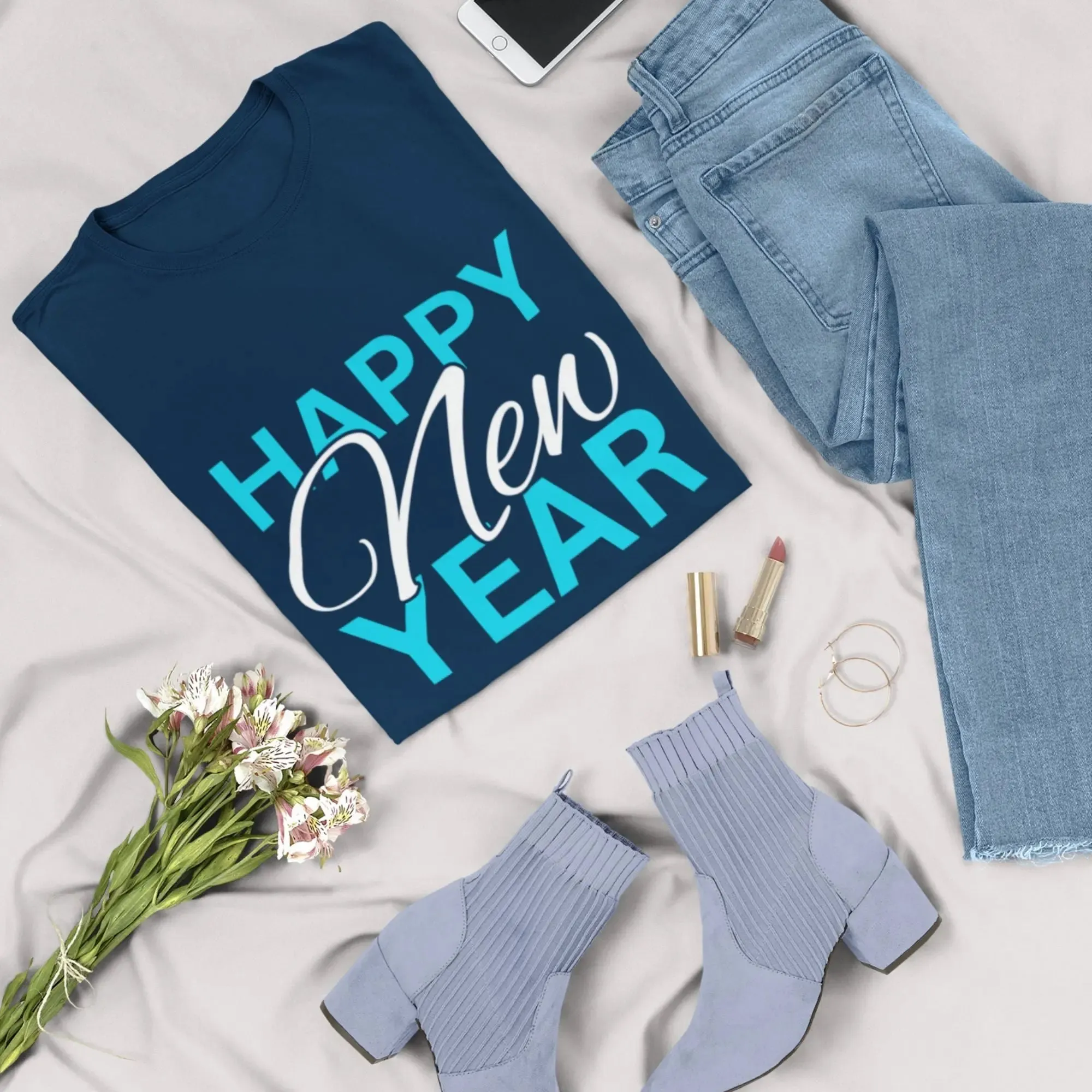 Happy New Year Round Neck Half Sleeve Classic T-Shirt