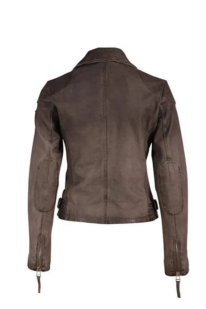 Karyn Leather Jacket - Grey