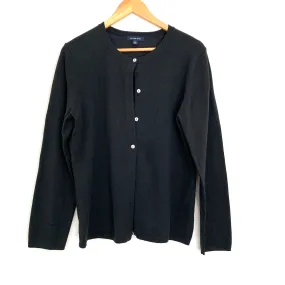 Lands' End Black Button Up Cardigan- Size M (10-12)