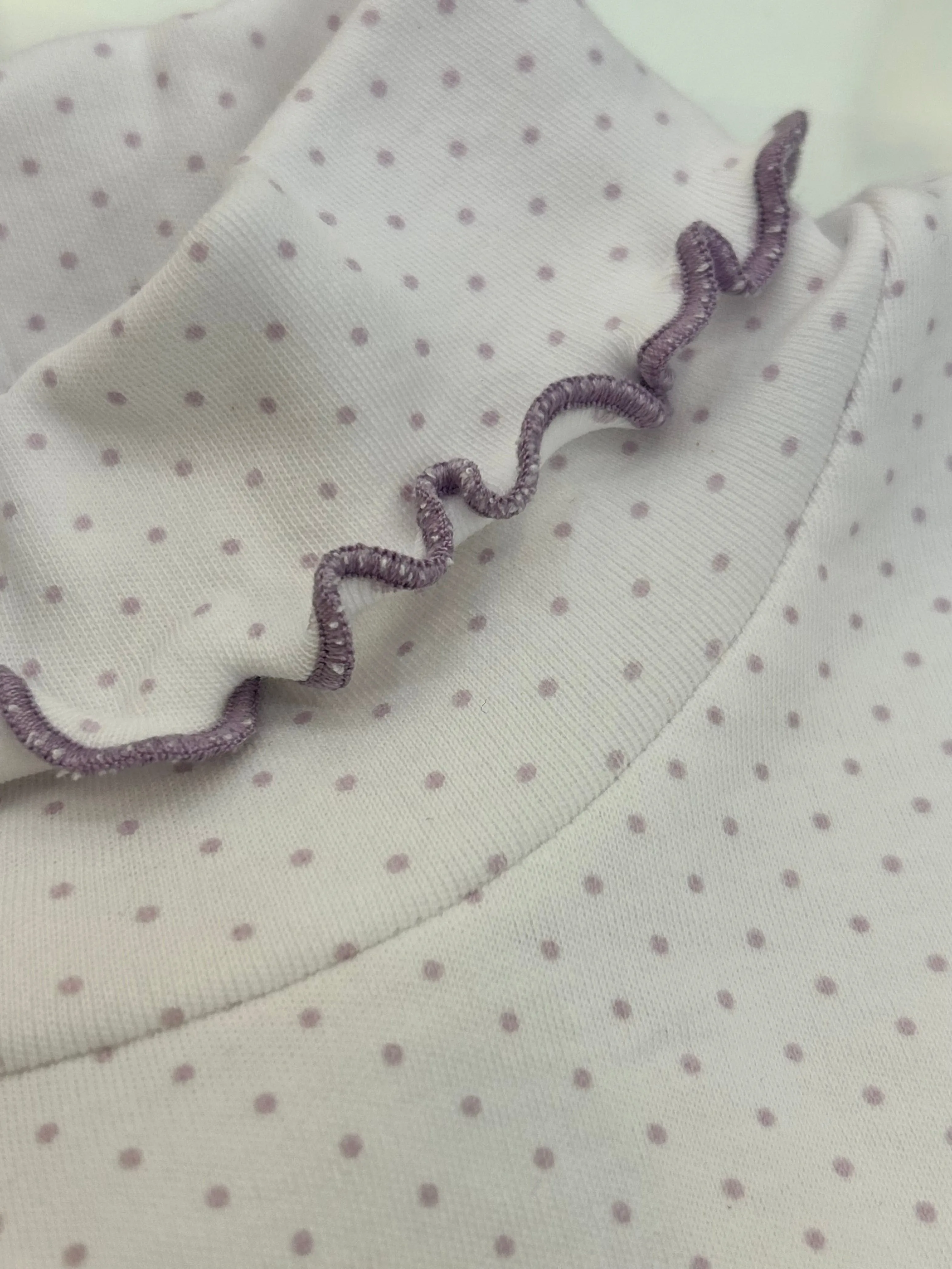 Lavender Dot Lettuce Edge Turtleneck