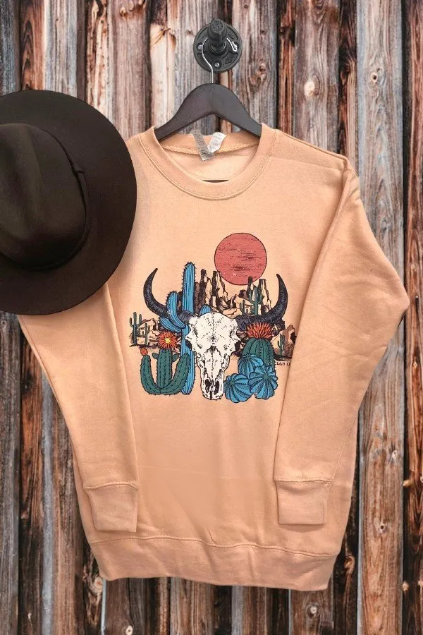 LBL SS DTF DESERT STEER- PEACH