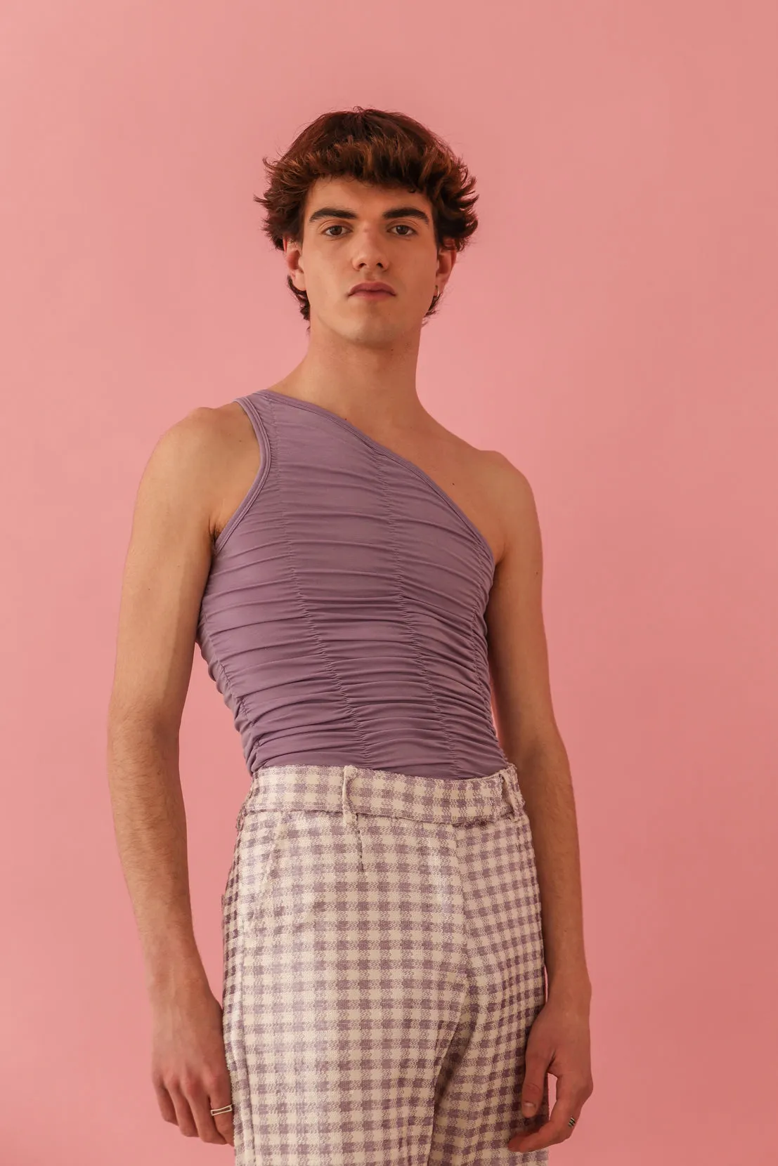 Lilac very pery asymmetric t-shirt