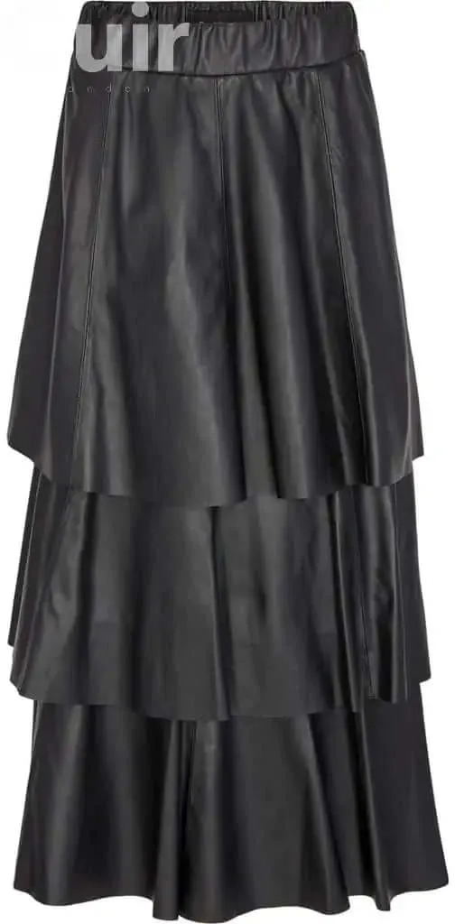 Long Black Skirt Lamb Paper Napa | Elegant Women's Fashion