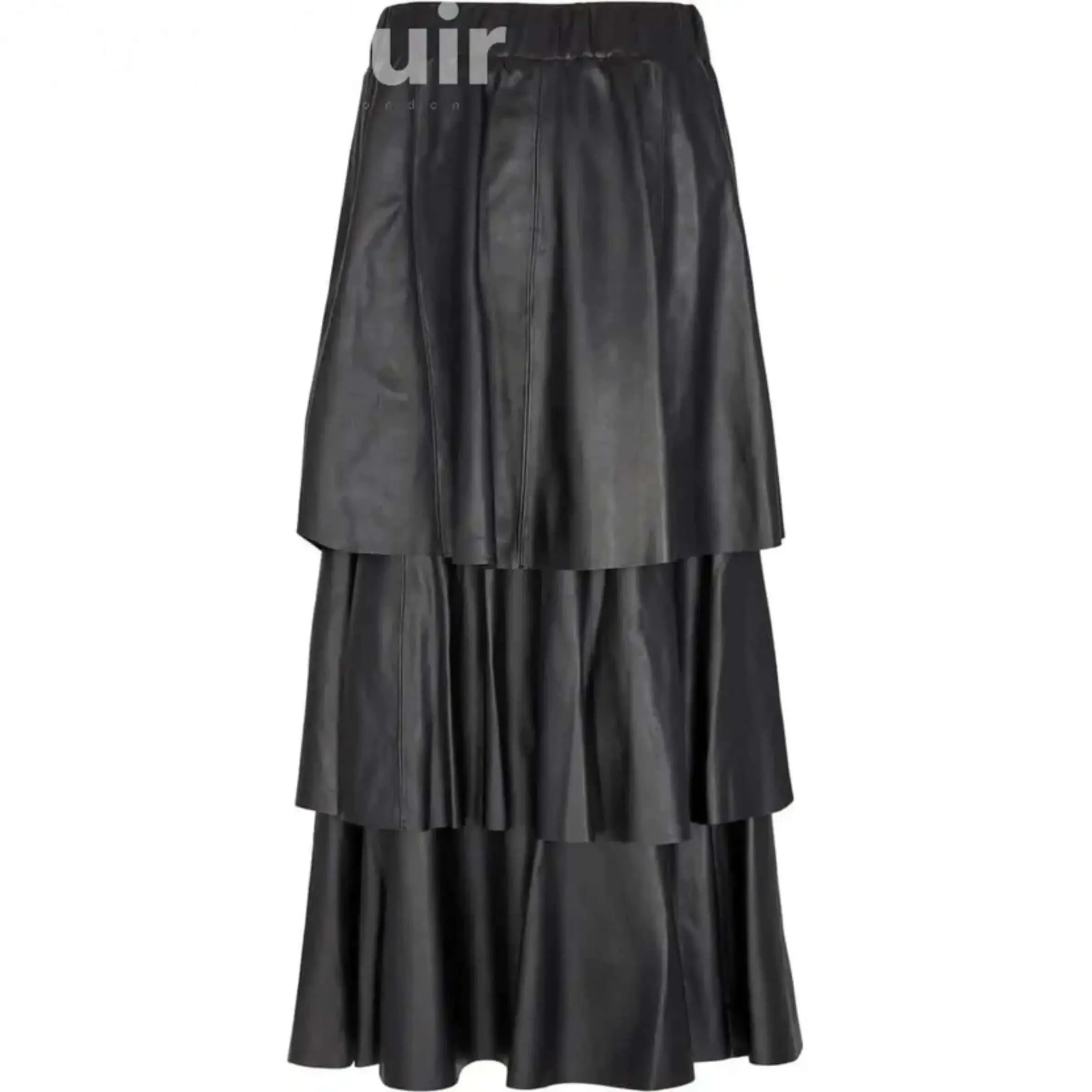 Long Black Skirt Lamb Paper Napa | Elegant Women's Fashion