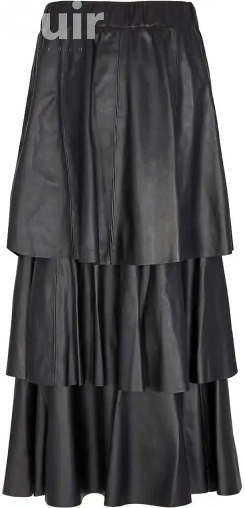 Long Black Skirt Lamb Paper Napa | Elegant Women's Fashion