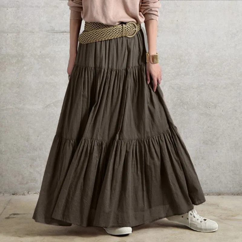 Long Ruffle Maxi Skirt