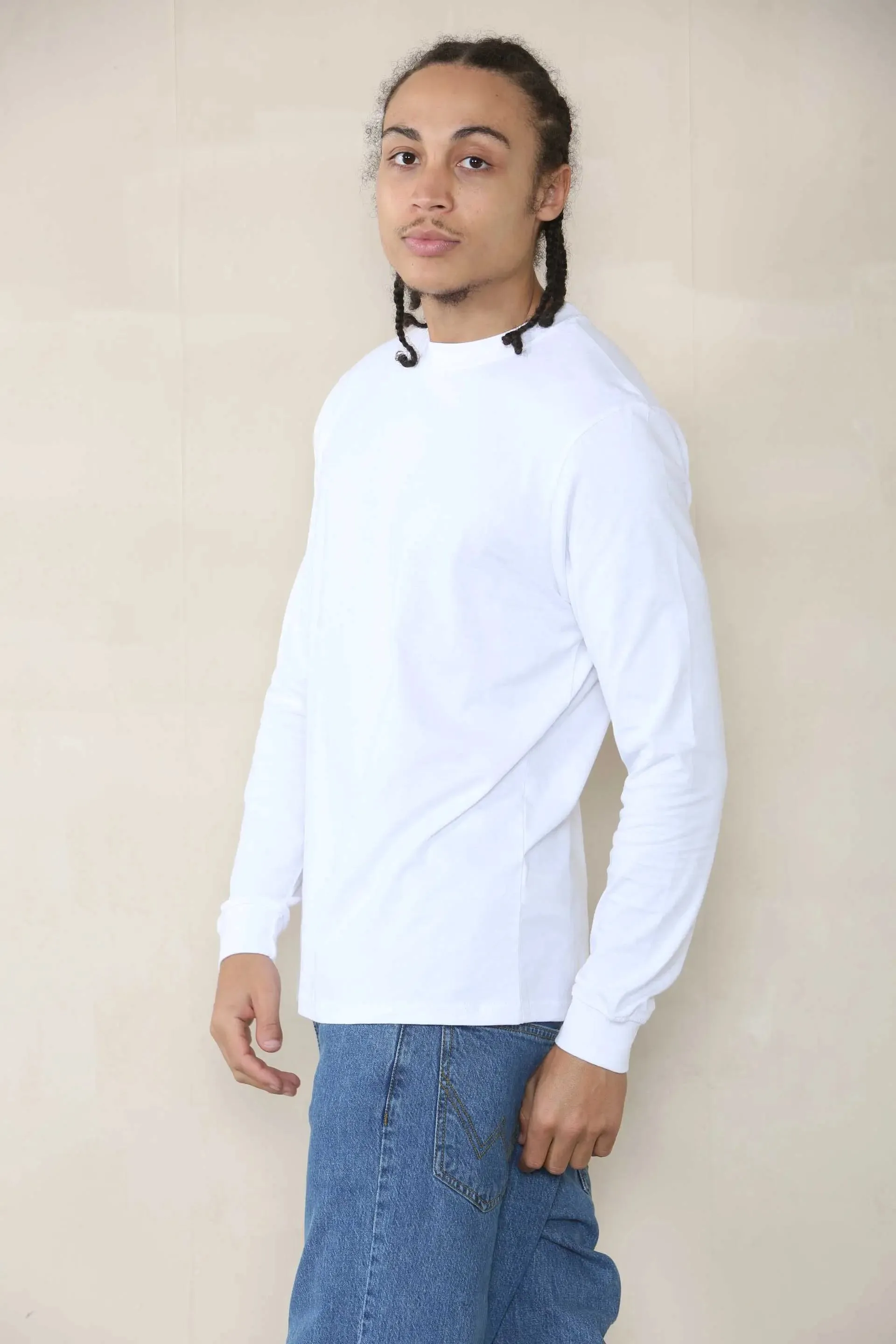 Long Sleeve Muscle Fit T-shirt - White