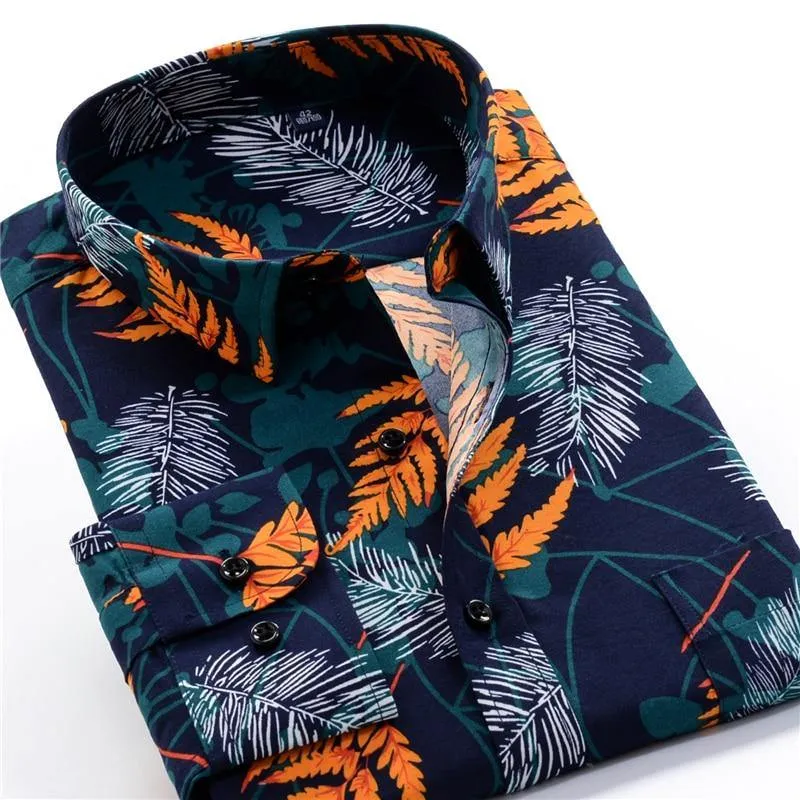 Loose Long-sleeved Hawaii Shirt