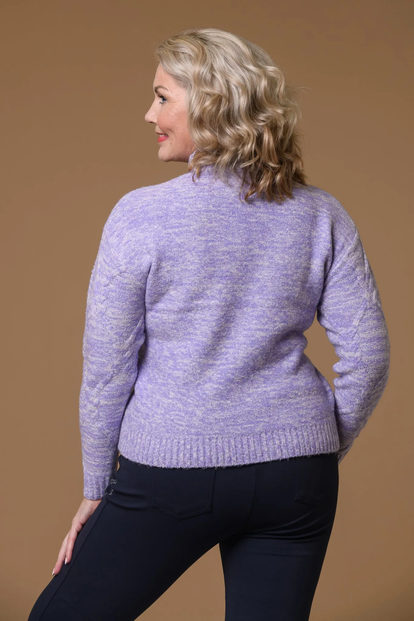 Melange Turtle Neck PURPLE