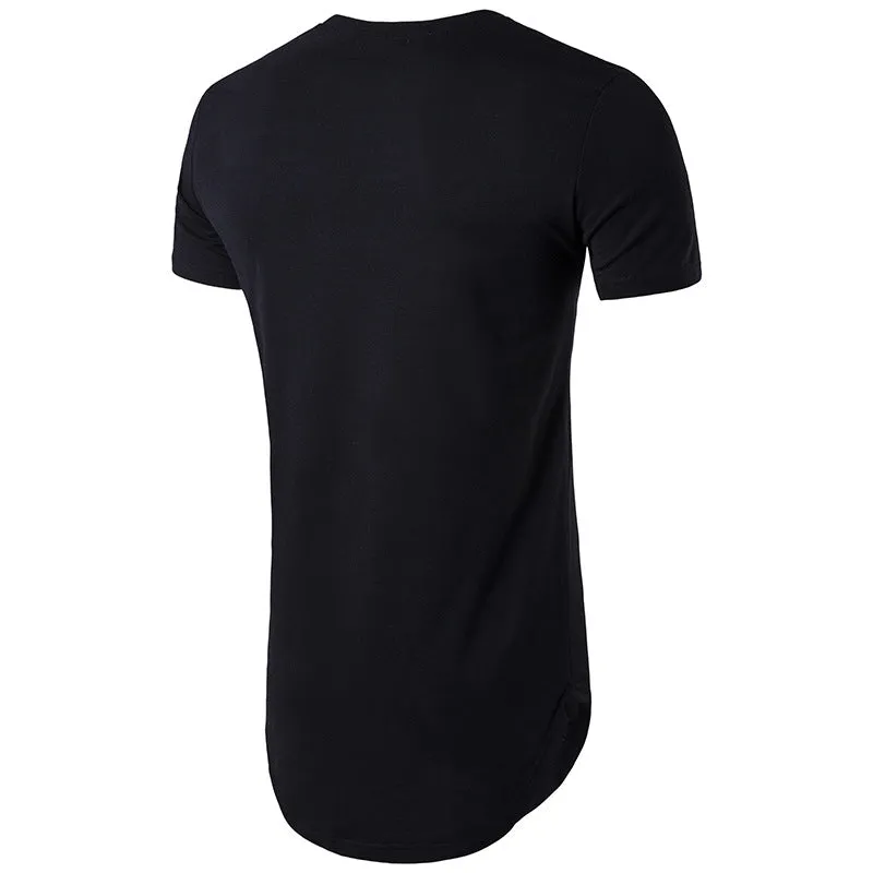 Men Crewneck Short Sleeves Long T-Shirt