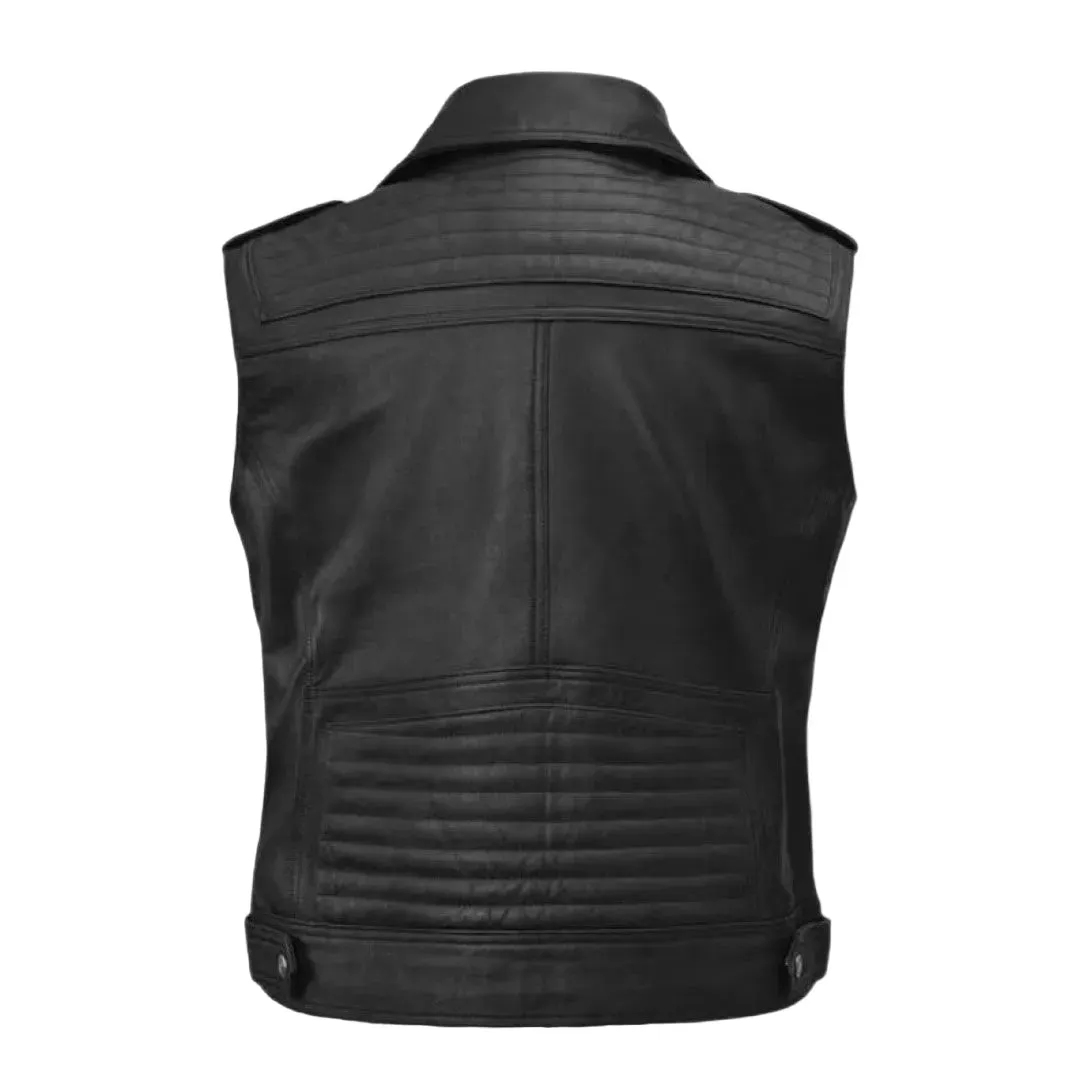 Mens Black Classic Leather Vest