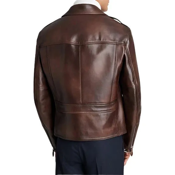 Men’s Brown Biker Leather Jacket