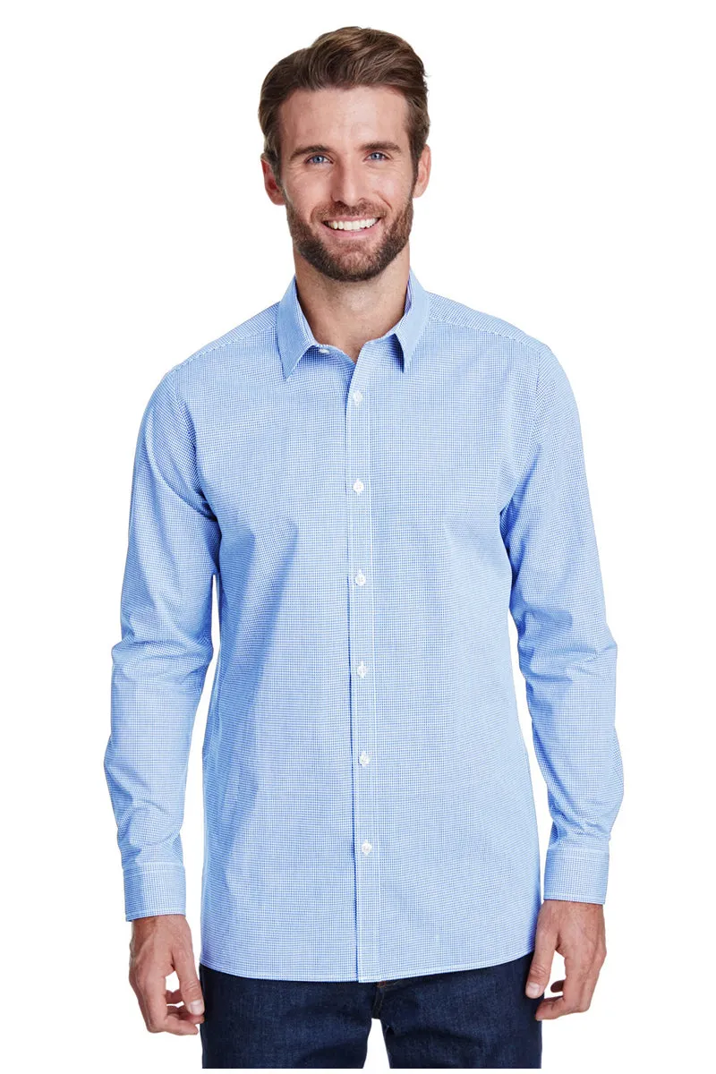 Men's Microcheck Long Sleeve Cotton Shirt