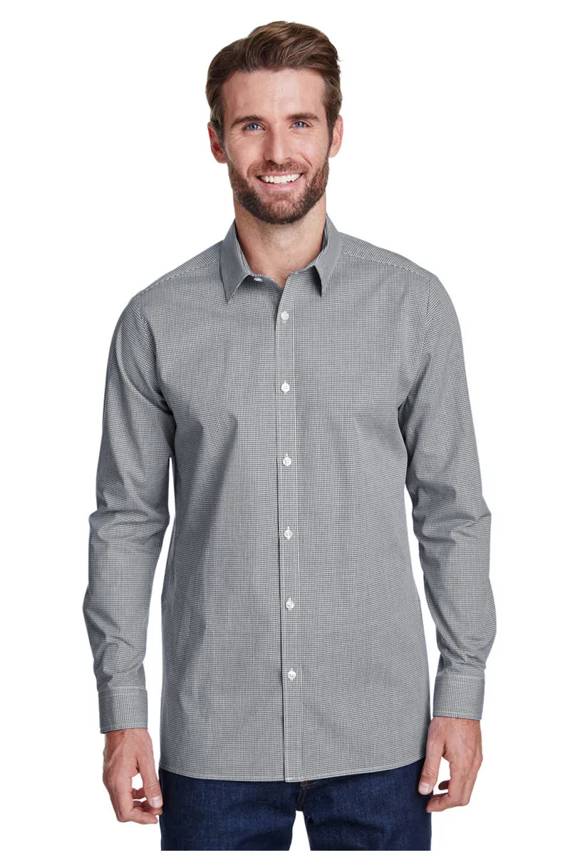 Men's Microcheck Long Sleeve Cotton Shirt