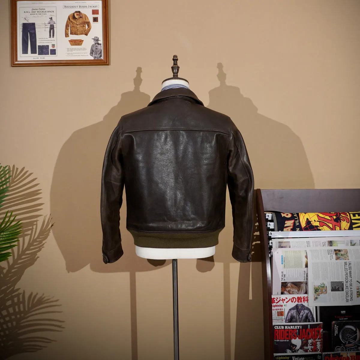 Men's Type A-2 Flight Leather Jacket Cowhide