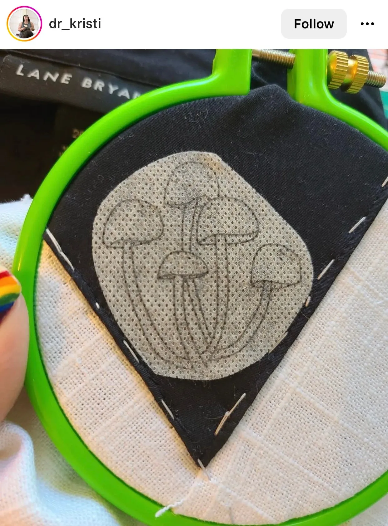 Mushroom Embroidery Pattern - Stick and Stitch Embroidery