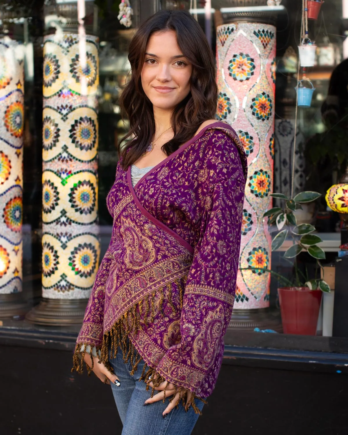 Mystical Gaia Wrap Jacket Purple