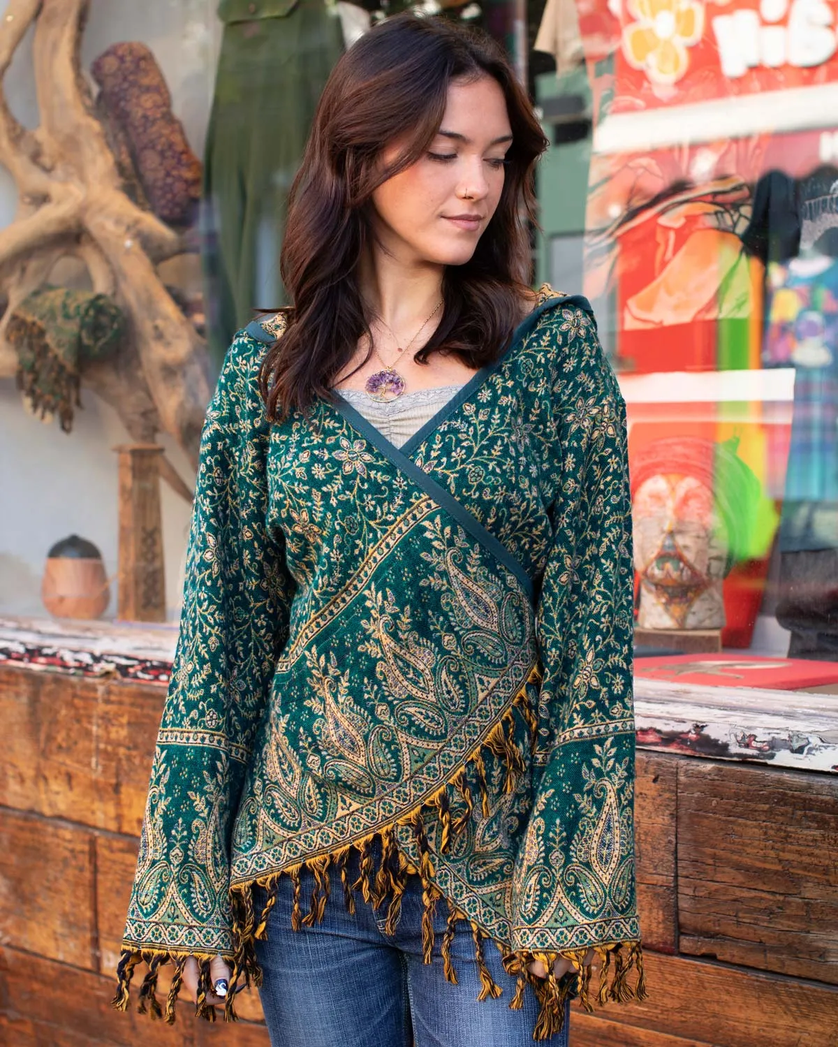 Mystical Gaia Wrap Jacket Turquoise