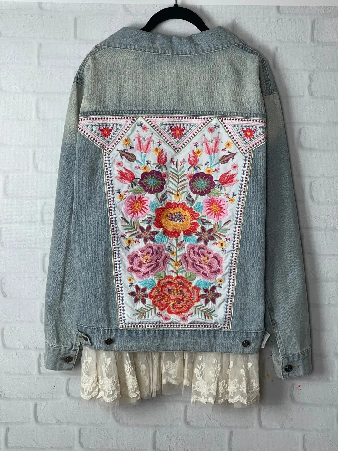 Namaste Boho Embroidered Denim Jacket