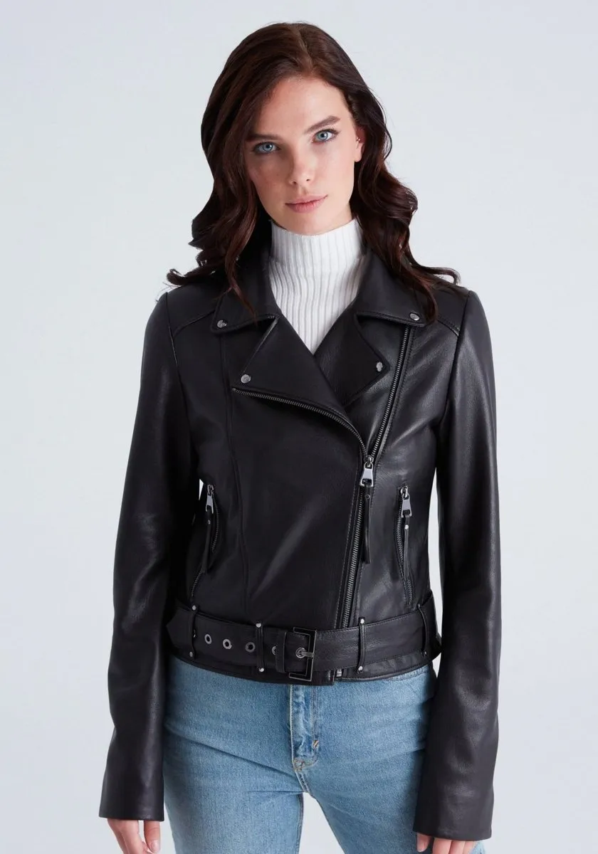 Naomi Women's Leather Biker Jacket