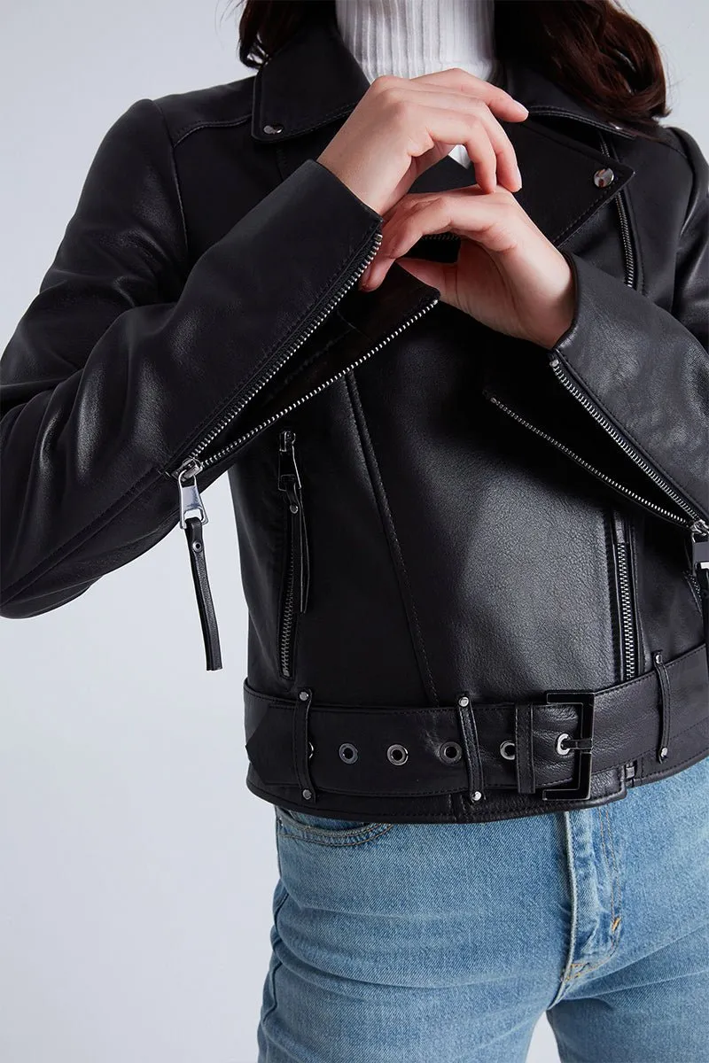 Naomi Women's Leather Biker Jacket