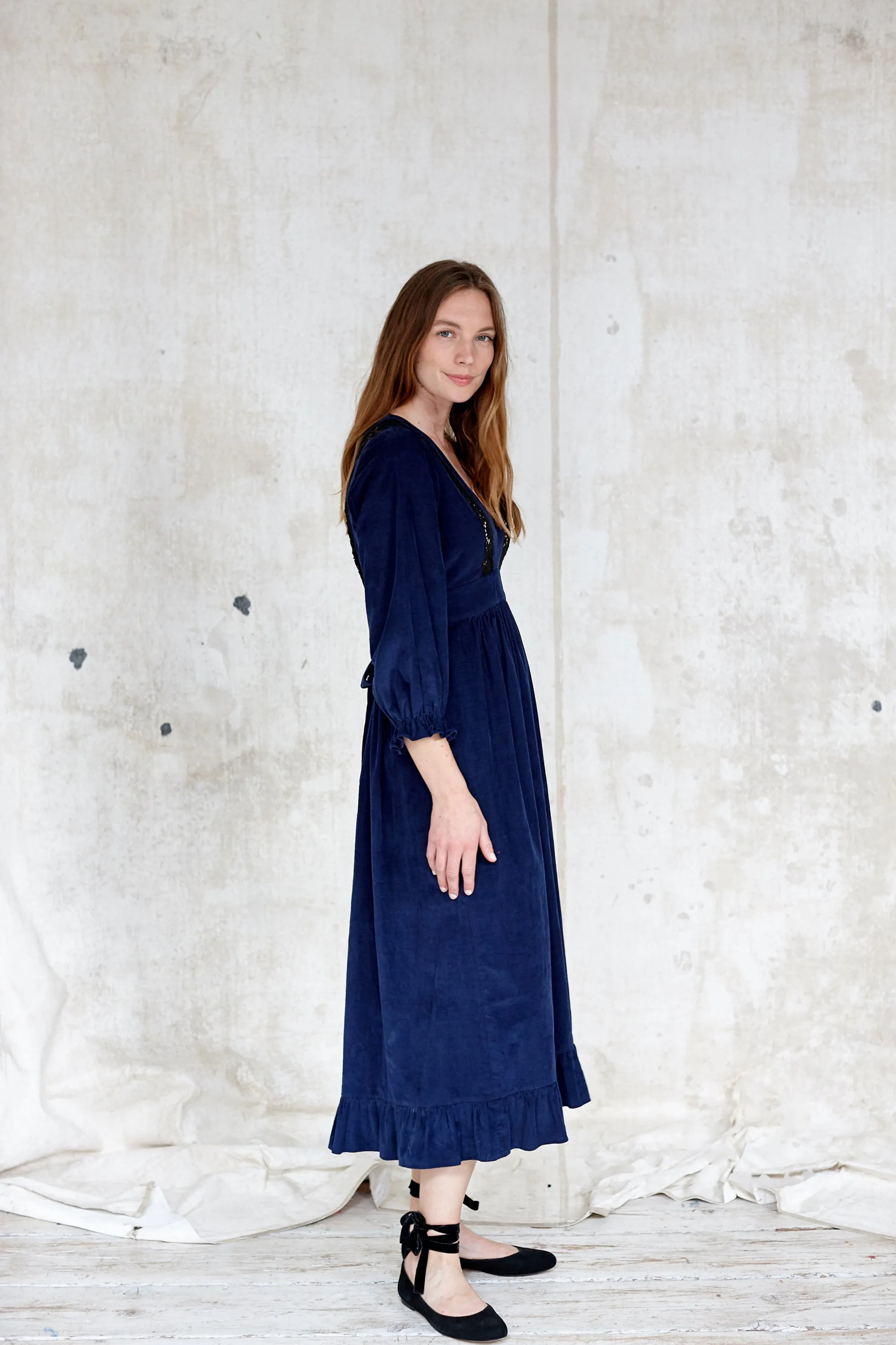 Navy Corduroy London Fields Dress