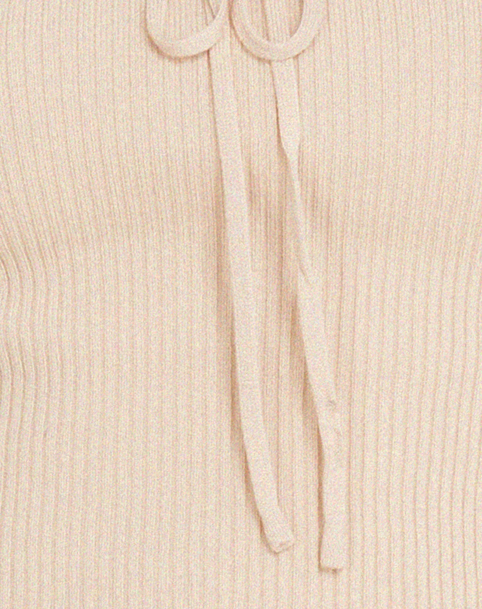 Nuala Long Sleeve Top in Rib Cream