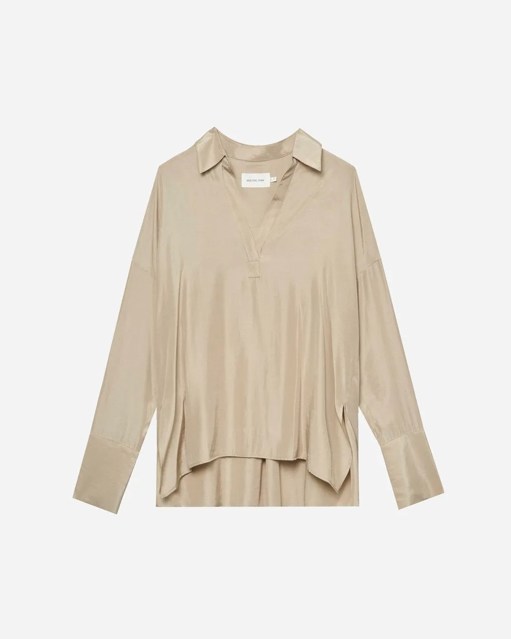 Open Collared Shirt | Beige