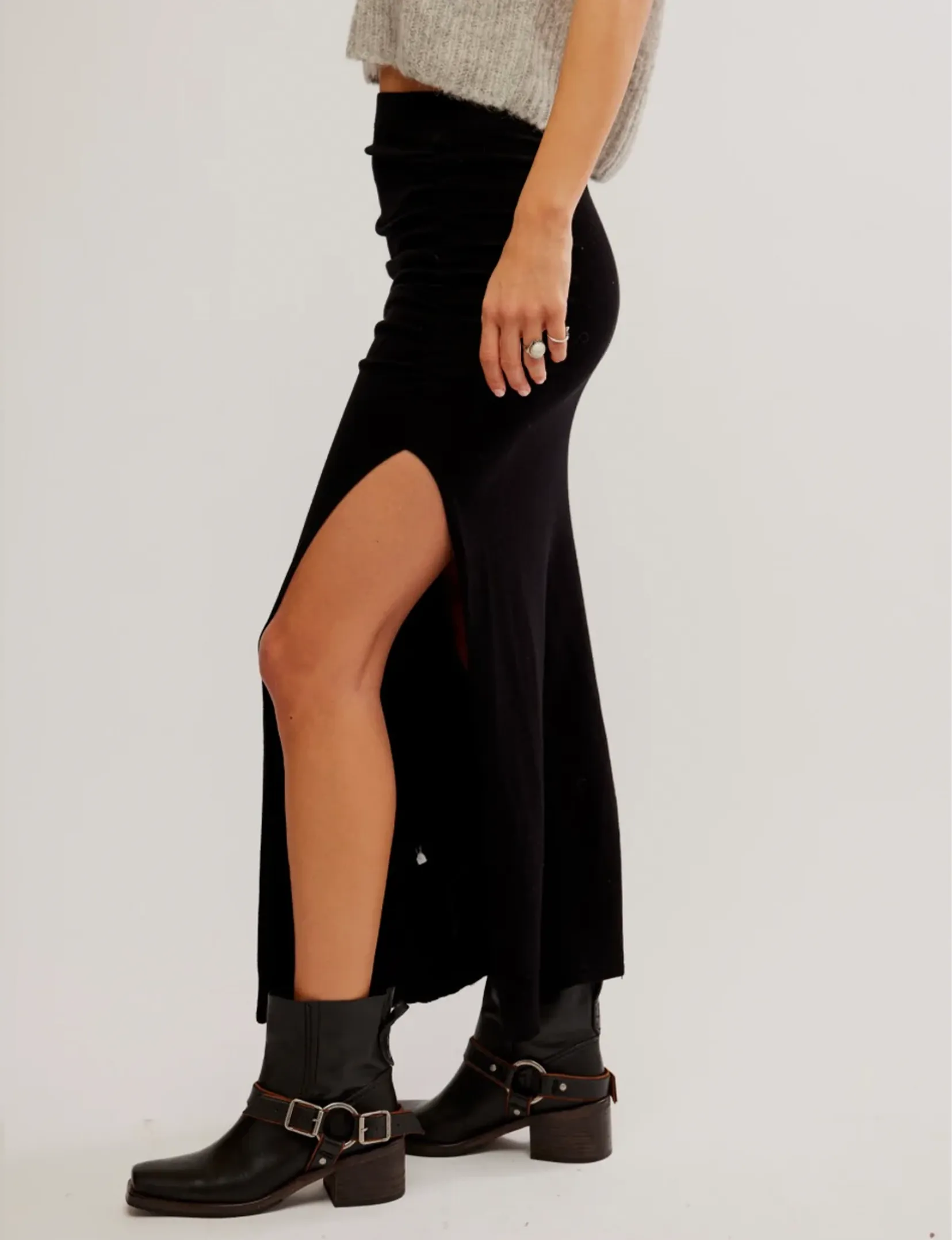 Peak Show Maxi Skirt, Black