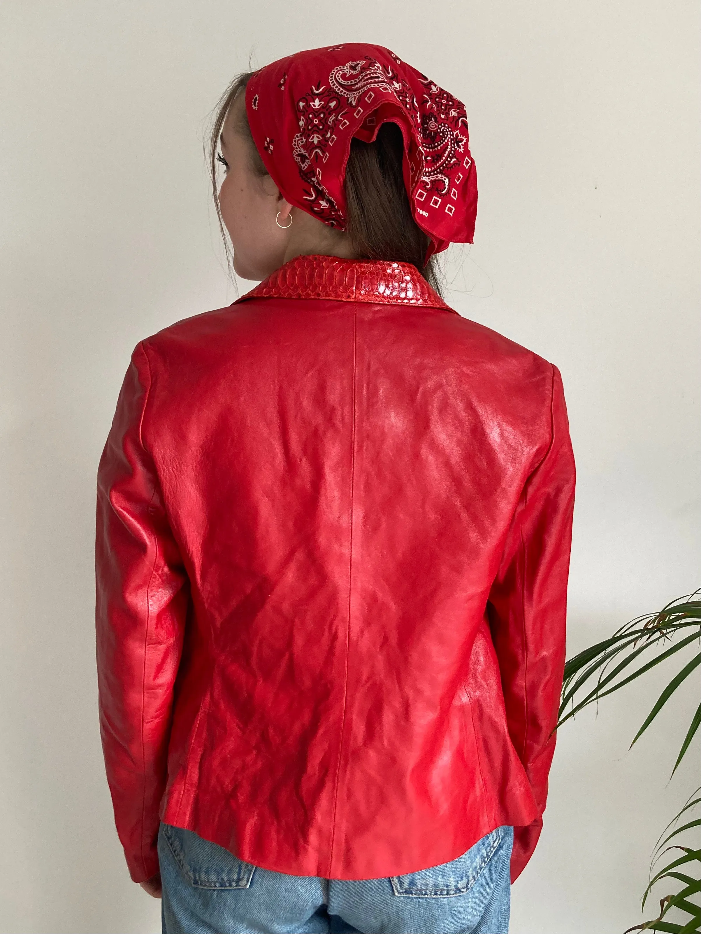 Red Leather Blazer (S-M)