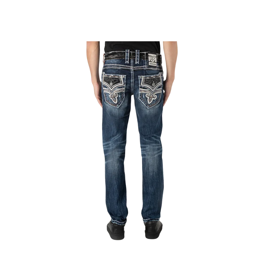 Rock Revival Men's Jared A200r Alt Straight Cut Dark Blue Jean