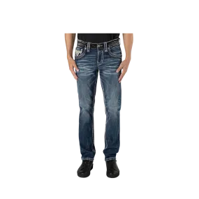 Rock Revival Men's Jared A200r Alt Straight Cut Dark Blue Jean