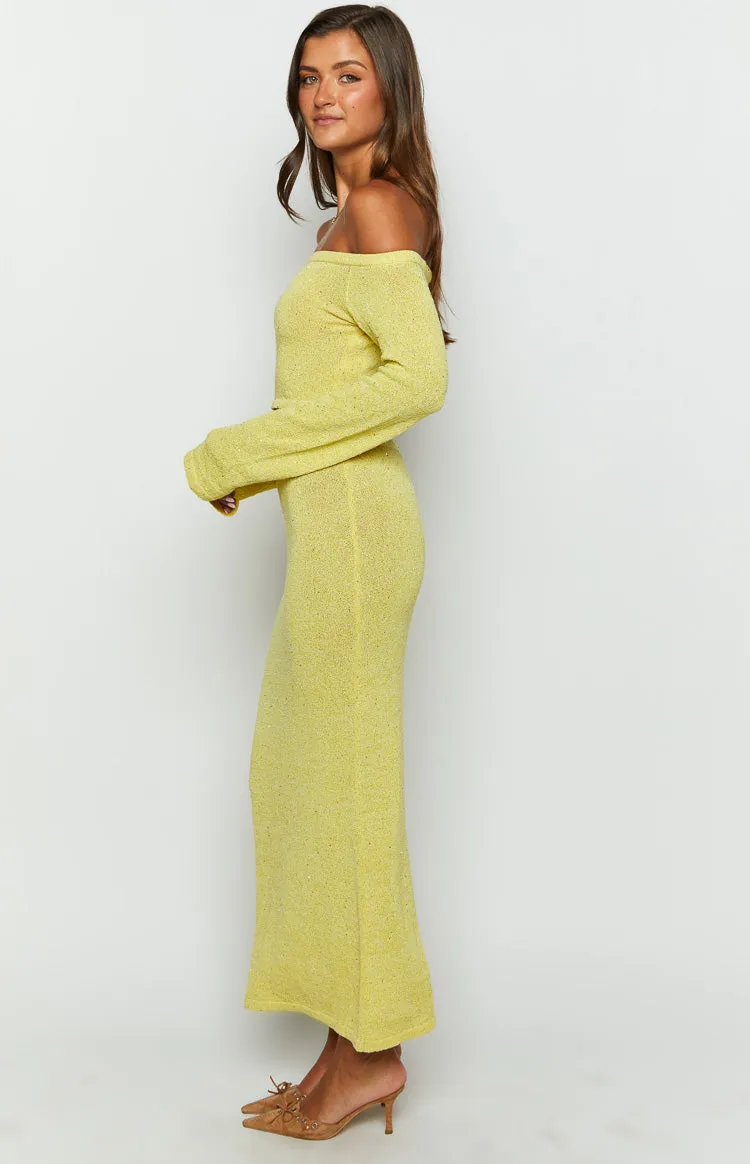 Romie Yellow Knit Maxi Skirt